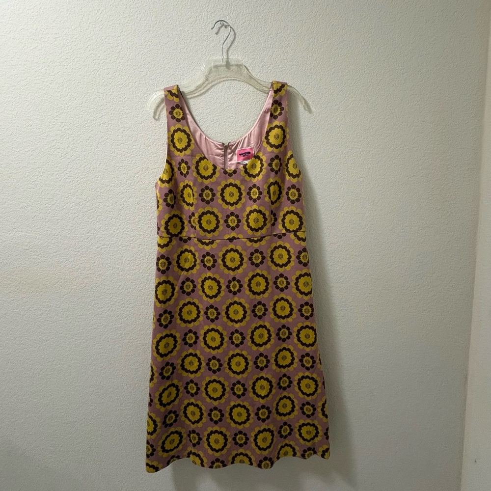 Kate Spade New York Geo Floral Jacquard dress strawberry mochi. Size 14. EUC